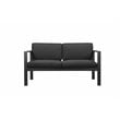 Pemberly Row 4-piece Modern Aluminum Frame Outdoor Sofa Set in Black