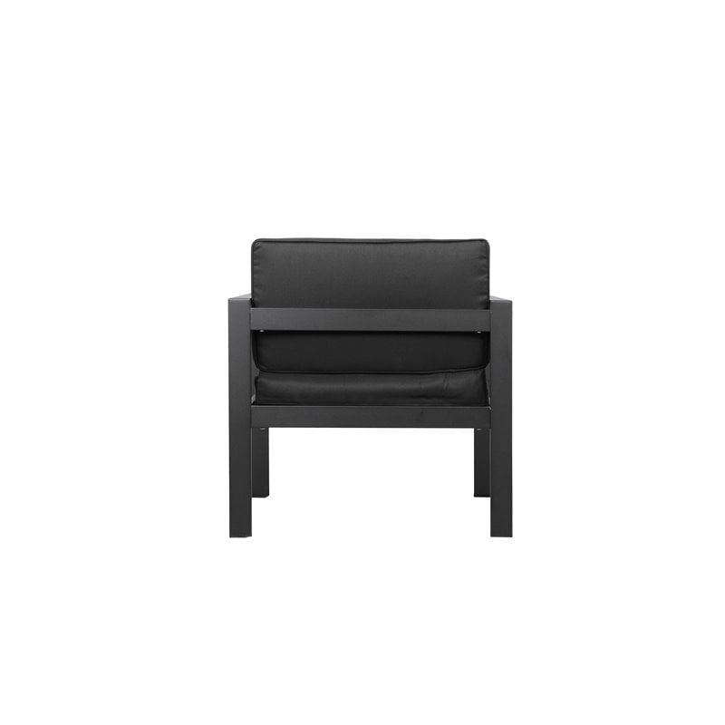 Pemberly Row 4-piece Modern Aluminum Frame Outdoor Sofa Set in Black