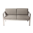Pemberly Row 4-piece Aluminum Frame Outdoor Sofa Set in Gray Taupe