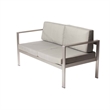 Pemberly Row 4-piece Aluminum Frame Outdoor Sofa Set in Gray Taupe