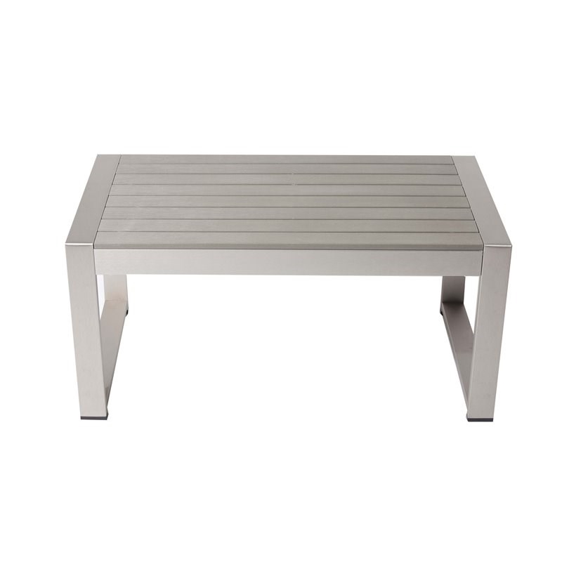 Pemberly Row 4-piece Aluminum Frame Outdoor Sofa Set in Gray Taupe