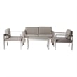 Pemberly Row 4-piece Aluminum Frame Outdoor Sofa Set in Gray Taupe
