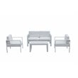 Pemberly Row 4-piece Modern Aluminum Frame Outdoor Sofa Set in White