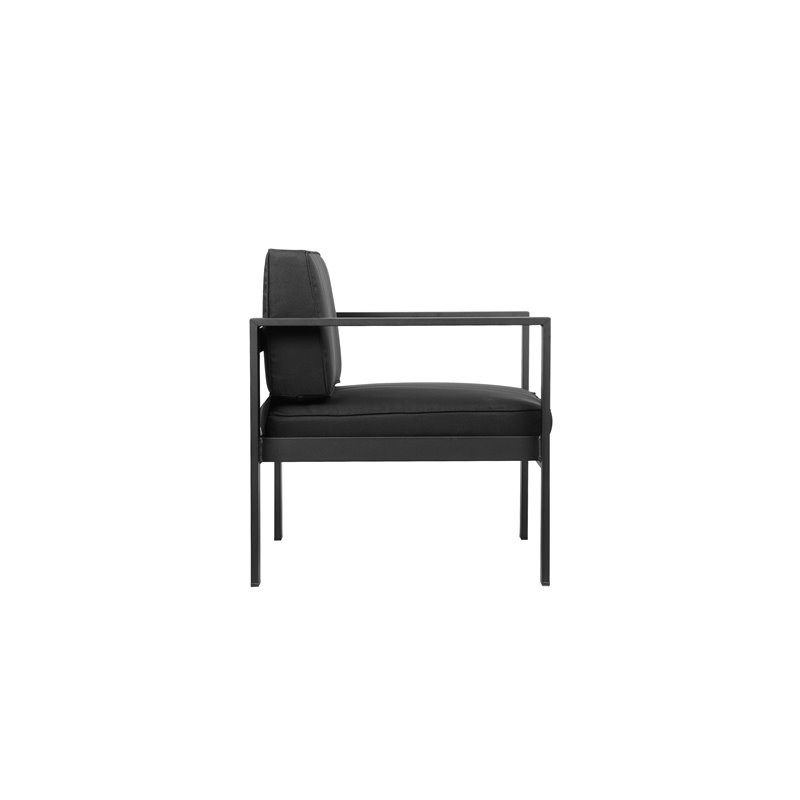 Pemberly Row Modern Aluminum Outdoor Chair in Powder Coated Black