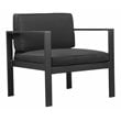 Pemberly Row Modern Aluminum Outdoor Chair in Powder Coated Black