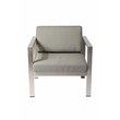Pemberly Row Modern Aluminum Frame Outdoor Chair in Gray Taupe