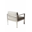 Pemberly Row Modern Aluminum Frame Outdoor Chair in Gray Taupe