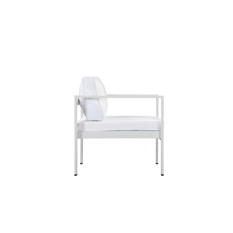 Pemberly Row Modern Aluminum Outdoor Chair in Powder Coated White