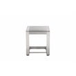 Pemberly Row Modern Aluminum Patio Side Table in Anodized Silver