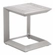 Pemberly Row Modern Aluminum Patio Side Table in Anodized Silver