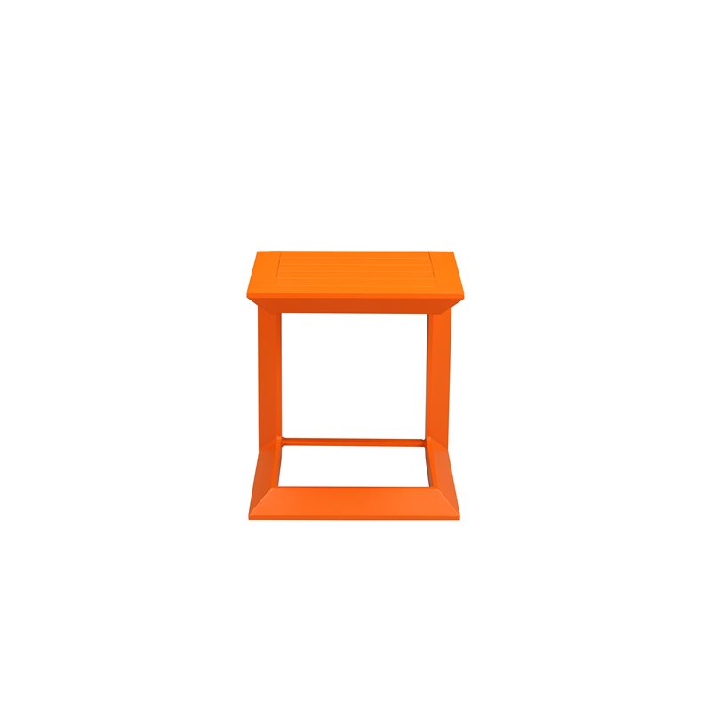Pemberly Row Modern Aluminum Patio Side Table in Powder Coated Orange