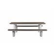 Pemberly Row Modern Aluminum Frame Outdoor Picnic Table in Gray
