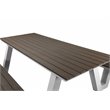 Pemberly Row Modern Aluminum Frame Outdoor Picnic Table in Gray