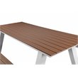 Pemberly Row Aluminum Frame Outdoor Picnic Table in Natural Teak