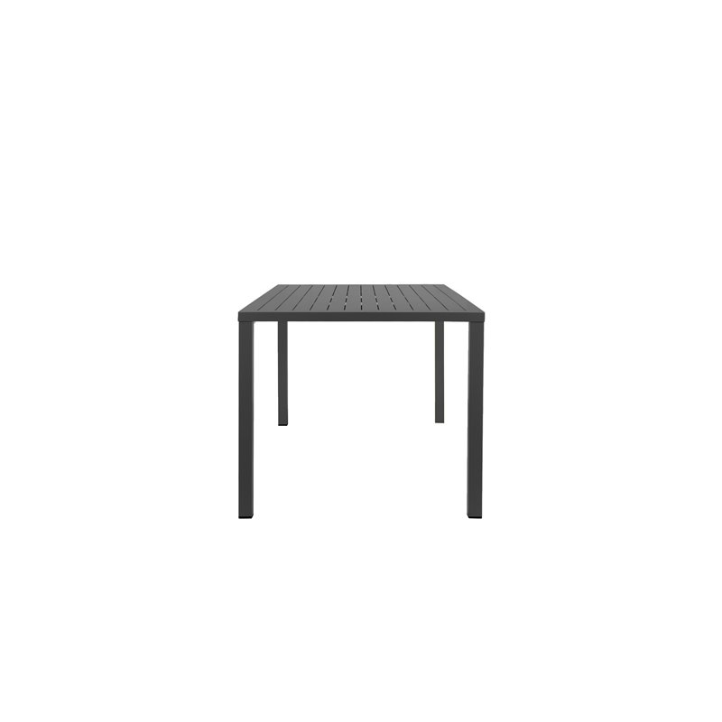 Pemberly Row 7-piece Modern Aluminum Frame Patio Dining Set in Gray
