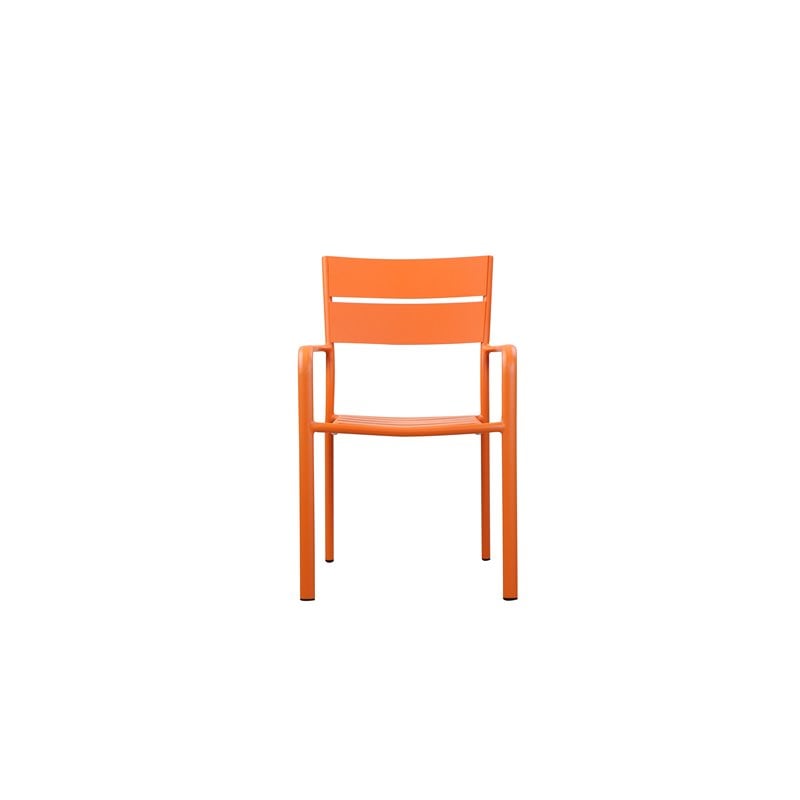 Pemberly Row 7-piece Aluminum Frame Patio Dining Set in Orange