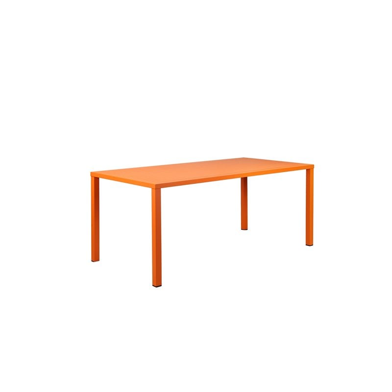 Pemberly Row 7-piece Aluminum Frame Patio Dining Set in Orange