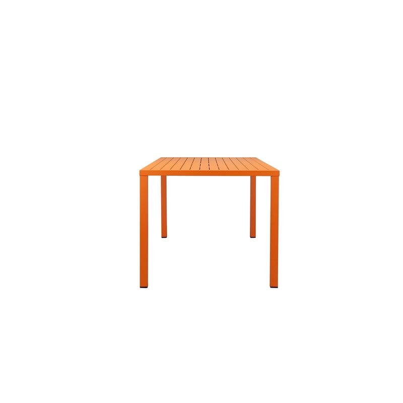 Pemberly Row 7-piece Aluminum Frame Patio Dining Set in Orange