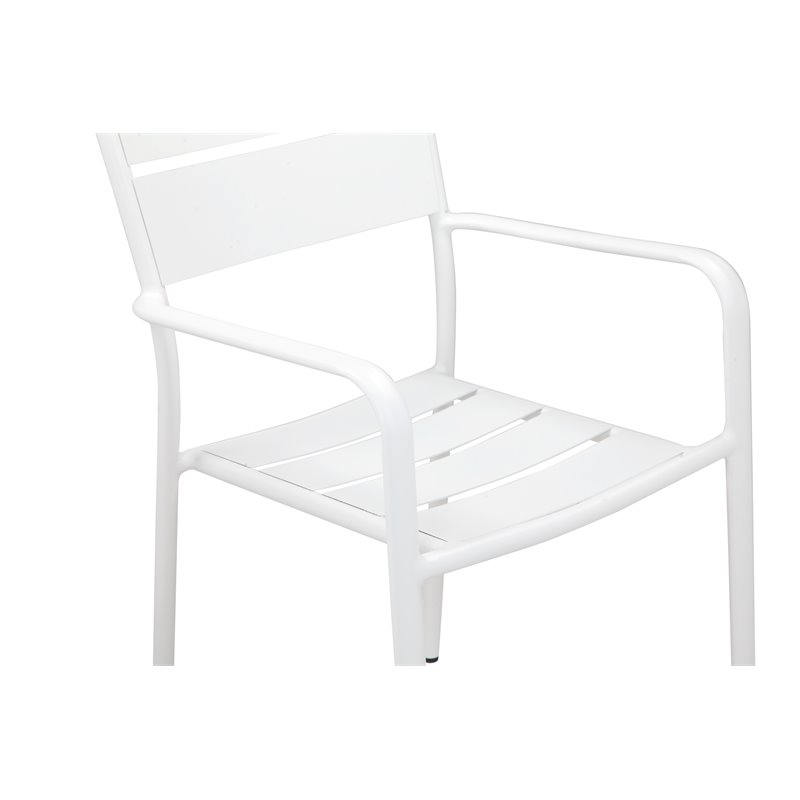 Pemberly Row 7-piece Modern Aluminum Frame Patio Dining Set in White