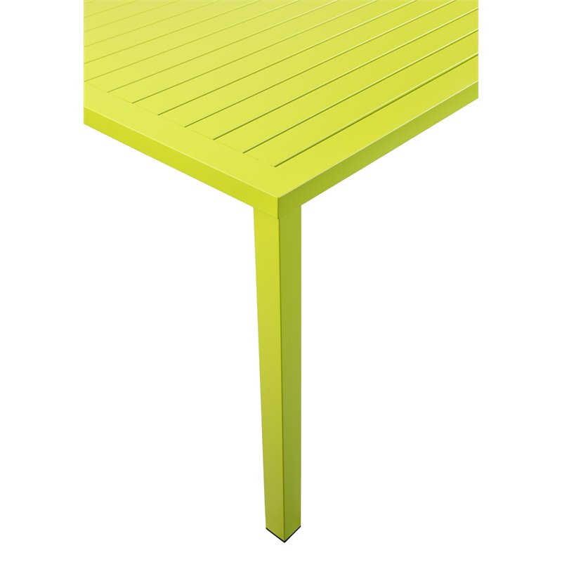 Pemberly Row Modern Aluminum Frame Patio Dining Table in Green