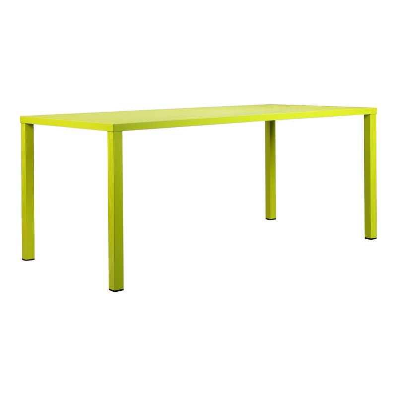 Pemberly Row Modern Aluminum Frame Patio Dining Table in Green