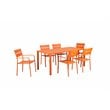Pemberly Row Modern Aluminum Frame Patio Dining Table in Orange