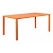 Pemberly Row Modern Aluminum Frame Patio Dining Table in Orange