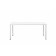 Pemberly Row Modern Aluminum Frame Patio Dining Table in White