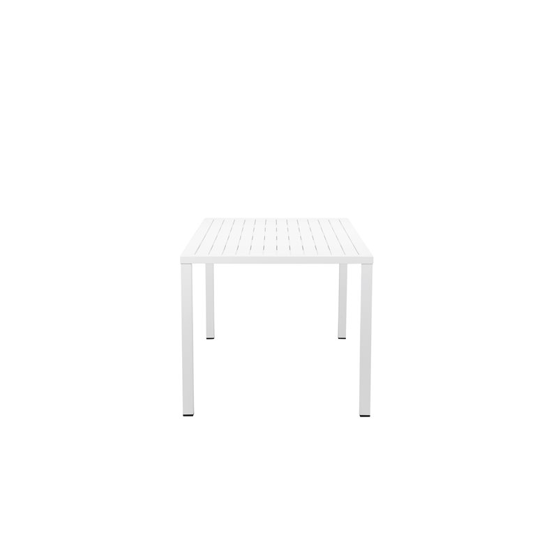 Pemberly Row Modern Aluminum Frame Patio Dining Table in White