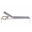 Pemberly Row Adjustable Height Aluminum Frame Patio Lounger in Black