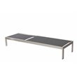 Pemberly Row Adjustable Height Aluminum Frame Patio Lounger in Black