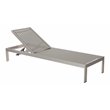 Pemberly Row Adjustable Height Aluminum Frame Patio Lounger in Gray