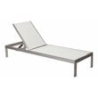 Pemberly Row Adjustable Height Aluminum Frame Patio Lounger in White
