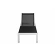Pemberly Row Adjustable Height Aluminum Patio Lounger in White/Black