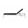 Pemberly Row Adjustable Height Aluminum Patio Lounger in White/Black