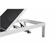 Pemberly Row Adjustable Height Aluminum Patio Lounger in White/Black