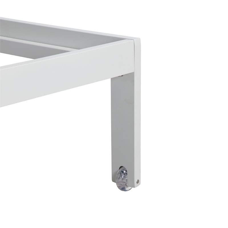 Pemberly Row Adjustable Height Aluminum Patio Lounger in White/Black