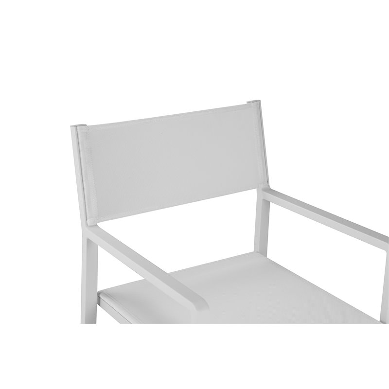 Pemberly Row Aluminum Patio Directors Chairs in White (Set of 2)