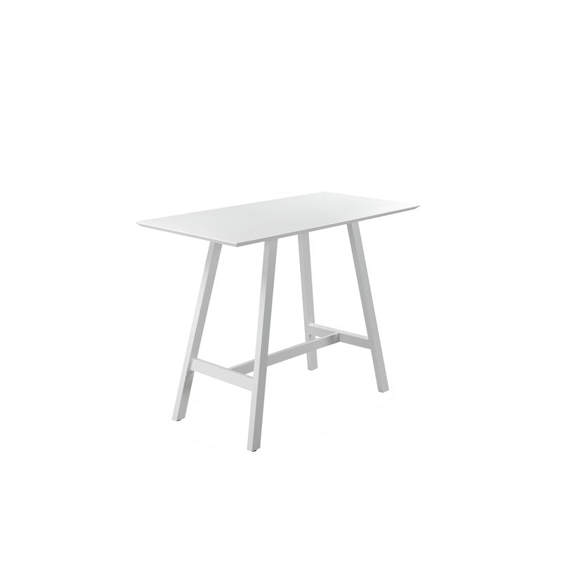 Pemberly Row 7-piece Modern Aluminum Frame Patio Bar Set in White