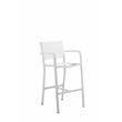 Pemberly Row 7-piece Modern Aluminum Frame Patio Bar Set in White