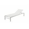 Pemberly Row Modern Aluminum Frame Patio Loungers in White (Set of 2)
