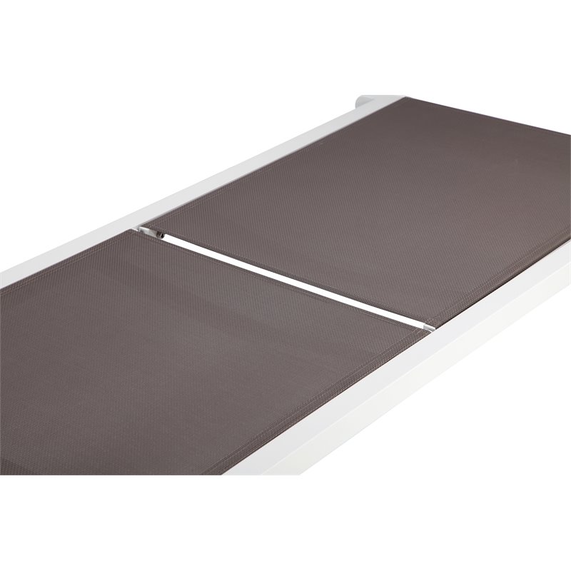 Pemberly Row Modern Aluminum Frame Patio Loungers in Gray (Set of 2)