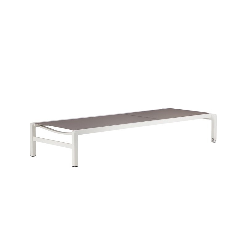 Pemberly Row Modern Aluminum Frame Patio Loungers in Gray (Set of 2)