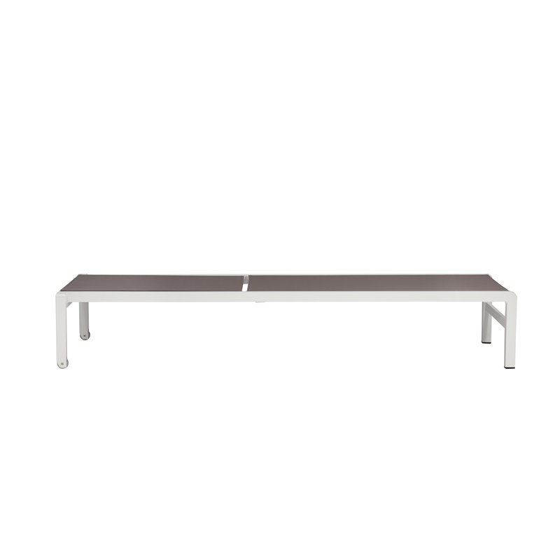 Pemberly Row Modern Aluminum Frame Patio Loungers in Gray (Set of 2)