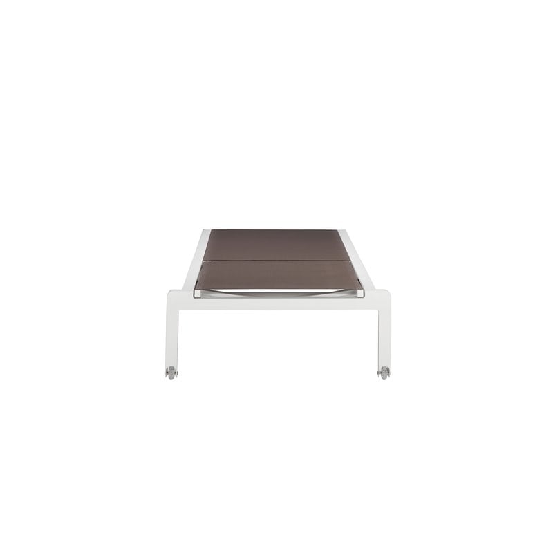 Pemberly Row Modern Aluminum Frame Patio Loungers in Gray (Set of 2)