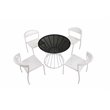 Pemberly Row 5-piece Modern Aluminum Frame Patio Dining Set in White