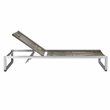 Pemberly Row Adjustable Height Aluminum Patio Lounger in Gray