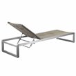 Pemberly Row Adjustable Height Aluminum Patio Lounger in Gray