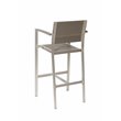 Pemberly Row Contemporary 7-piece Aluminum Patio Bar Set in Gray