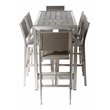 Pemberly Row Contemporary 7-piece Aluminum Patio Bar Set in Gray